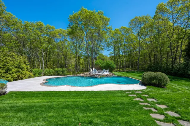 a view of a backyard with palm trees