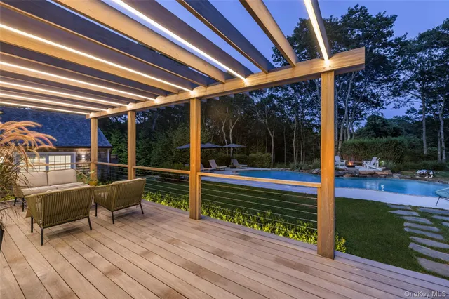 a view of outdoor space with seating area