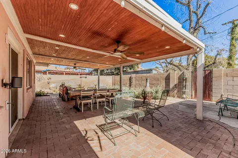 a view of a house with patio