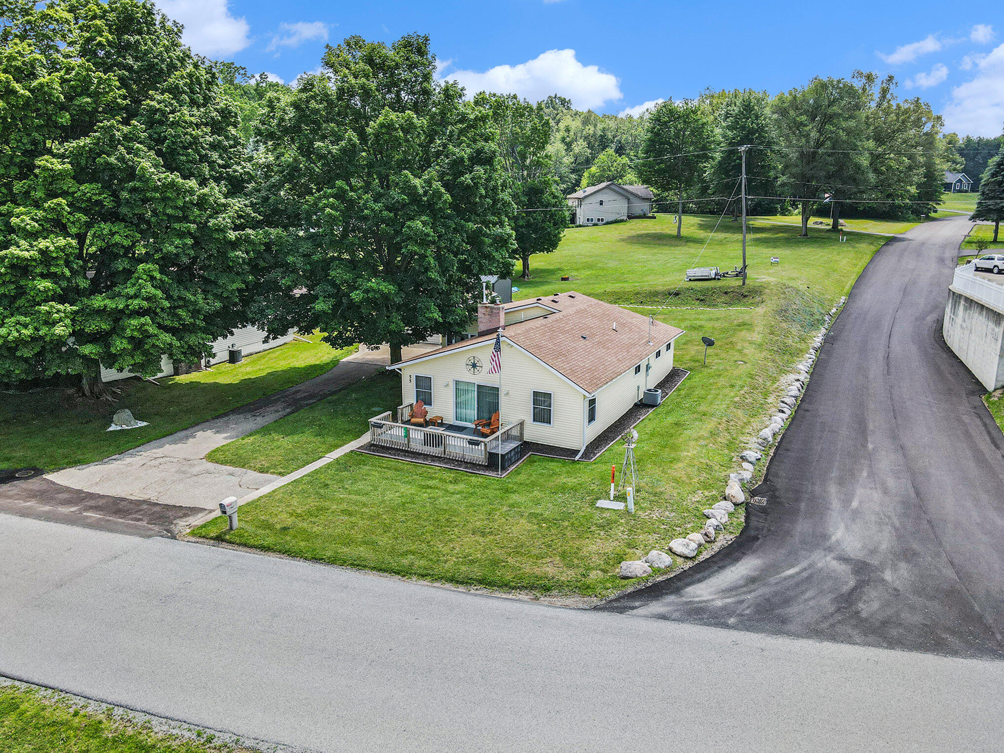 55 Hickory Road Battle Creek, MI 49017 - Photo 31 of 39 Front aerial view of home