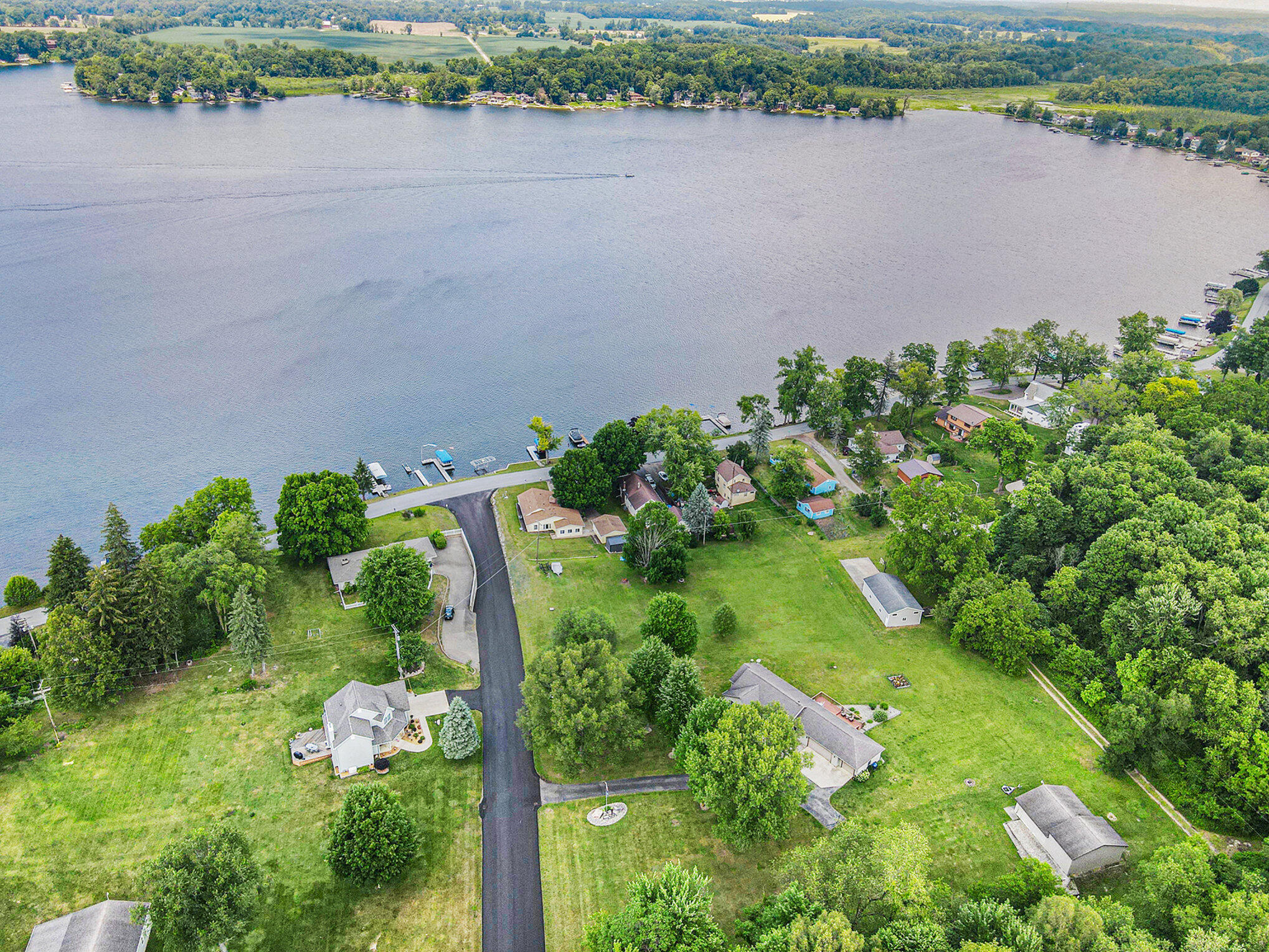 55 Hickory Road Battle Creek, MI 49017 - Photo 35 of 39 Aerial View of the home on Fine Lake