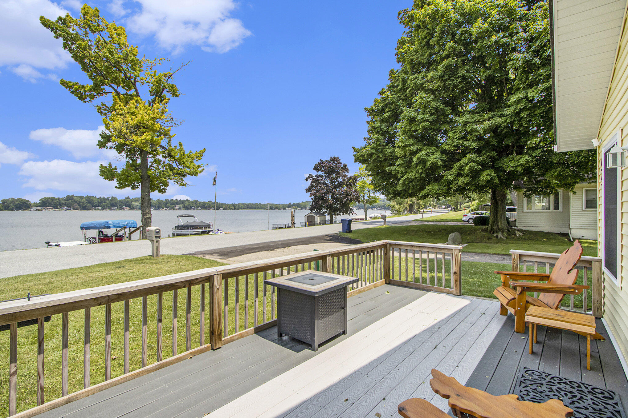 55 Hickory Road Battle Creek, MI 49017 - Photo 6 of 39 Deck view overlooking Fine Lake