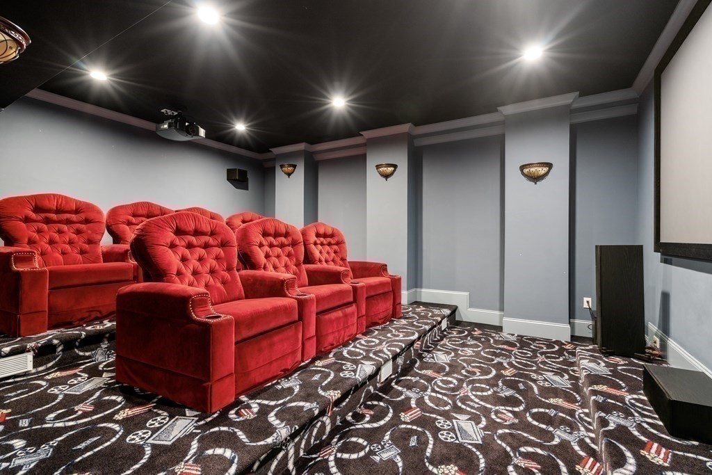 39 Temple Road Wellesley, MA 02482 - Photo 22 of 35 a projector room with a couch