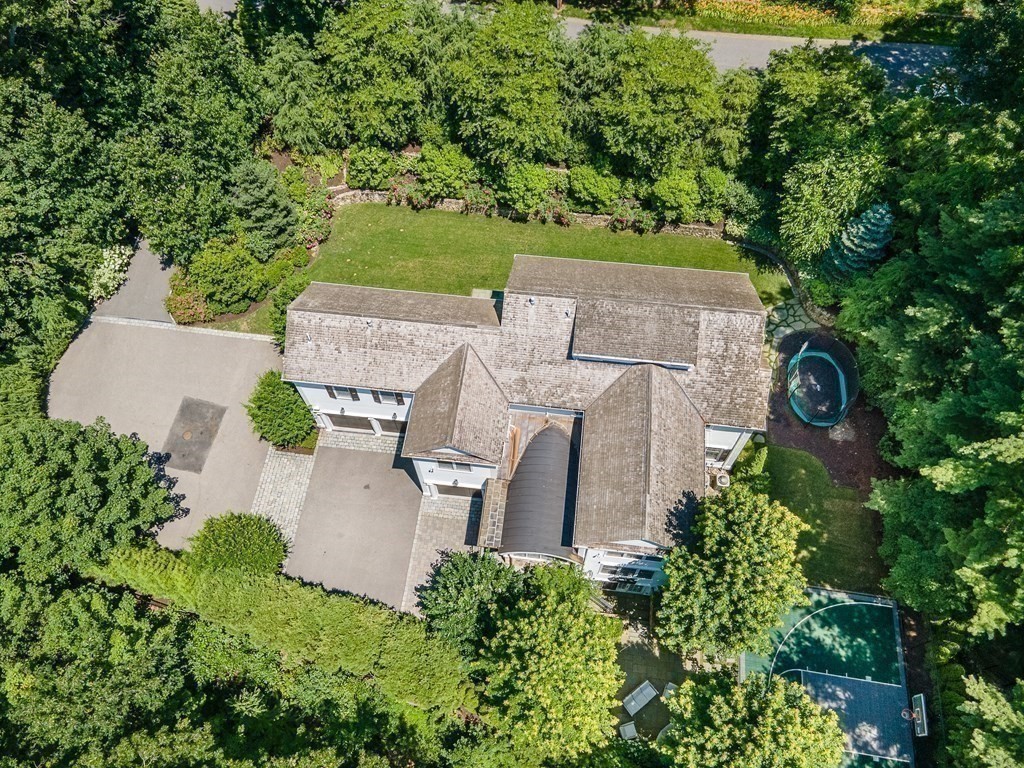 39 Temple Road Wellesley, MA 02482 - Photo 33 of 35 an aerial view of a house with garden space and street view
