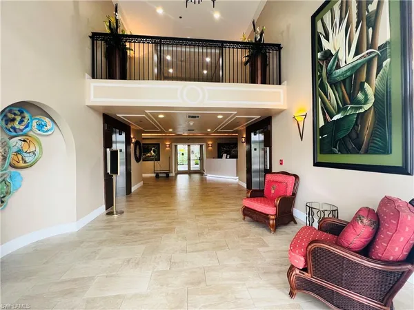 a living room with furniture