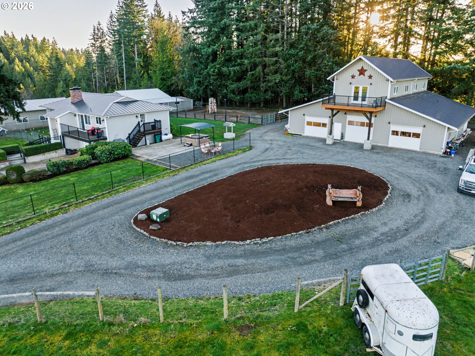 38100 Southeast Trubel Road Sandy, OR 97055 - Photo 4 of 48 an aerial view of residential houses with outdoor space
