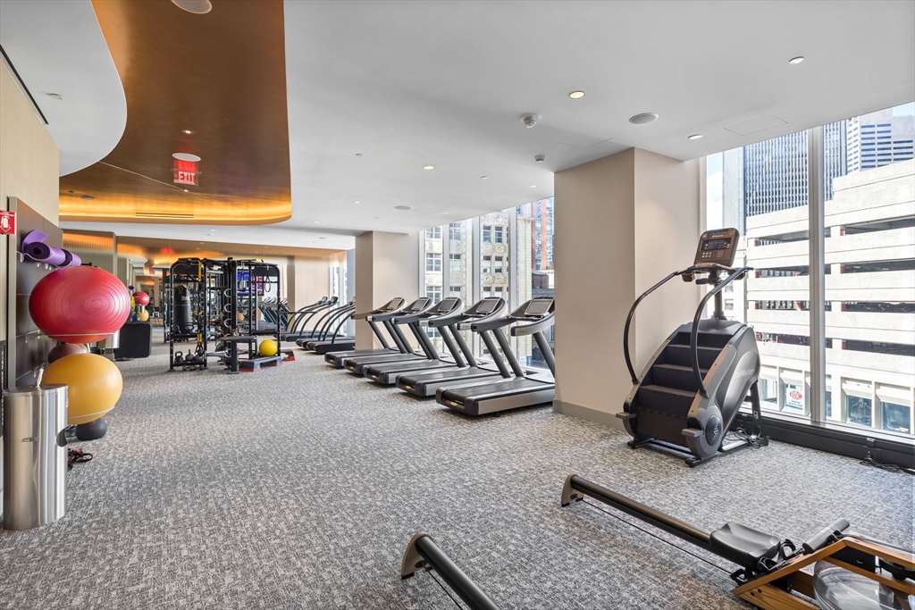 1 Franklin Street, Unit 3808 Boston, MA 02110 - Photo 36 of 40 a view of a room with gym equipment