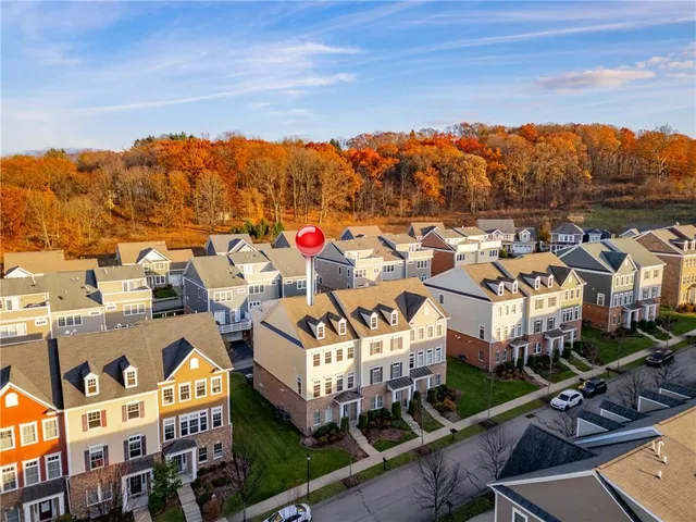an aerial view of multiple house