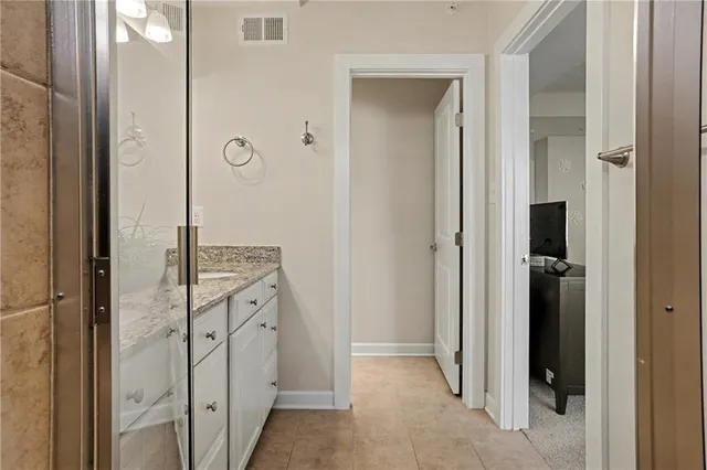 a view of bathroom with shower