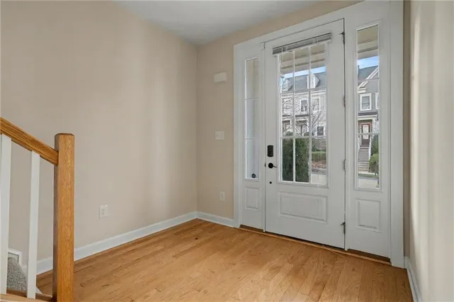 an empty room with windows