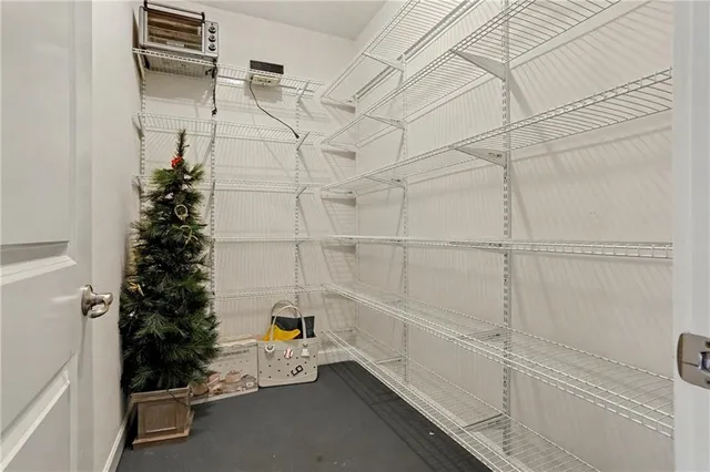 a view of a room with rack on the wall