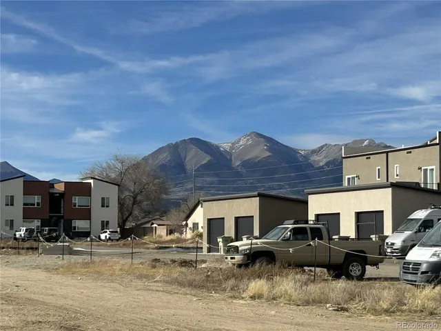 a view of a mountain with a outdoor space