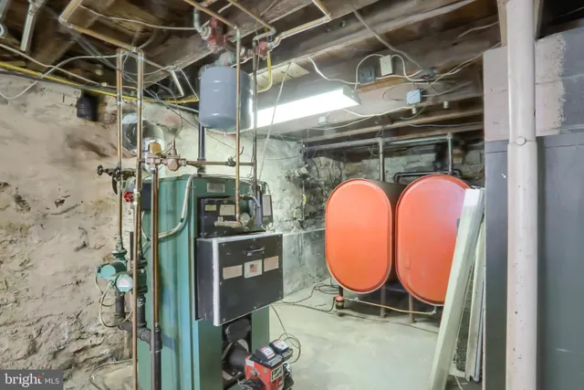 a view of a room with a garage
