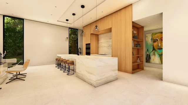 a living room with furniture