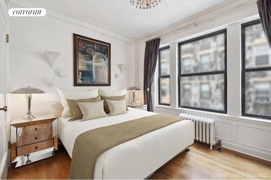 150 West 87th Street, Unit PHS Manhattan, NY 10024 - Photo 13 of 16 a bedroom with a bed and a large window