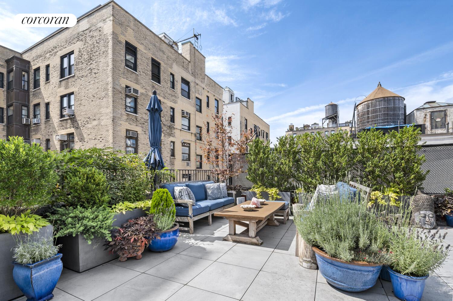 150 West 87th Street, Unit PHS Manhattan, NY 10024 - Photo 2 of 16 a view of a patio filled with furniture and plants
