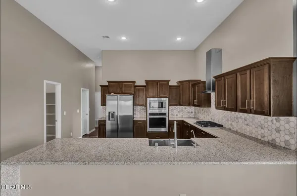 a living room with furniture