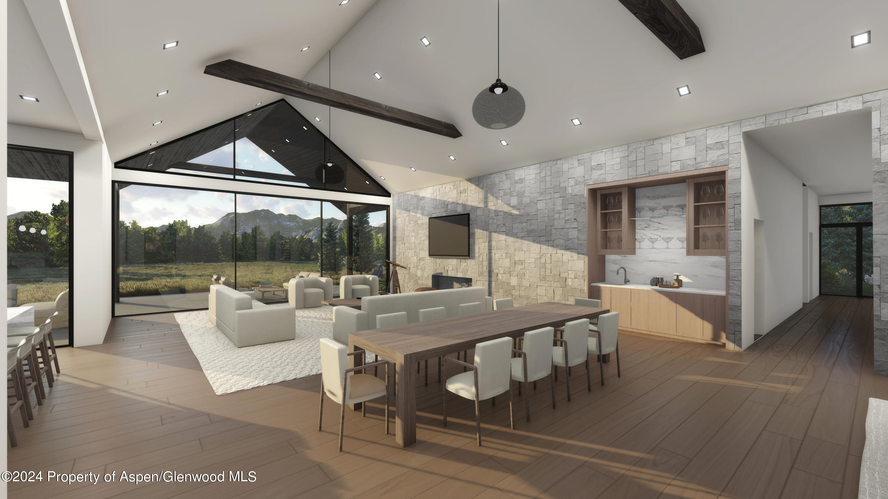 34 St Finnbar Farm Road Carbondale, CO 81623 - Photo 7 of 22 a view of a dining room with furniture wooden floor and chandelier