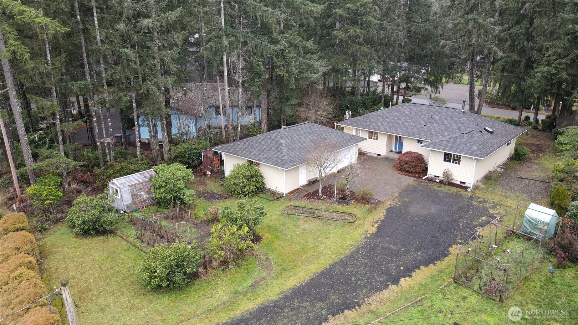 701 East Rd Of Tralee Shelton, WA 98584 - Photo 19 of 20 an aerial view of a house with yard swimming pool and outdoor seating