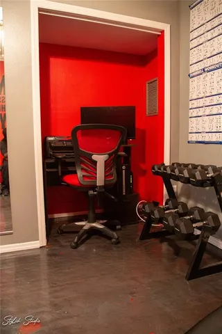 a room with gym equipment