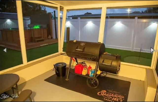 a living room with furniture