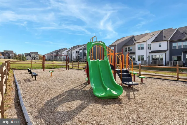 a view of a park with slide