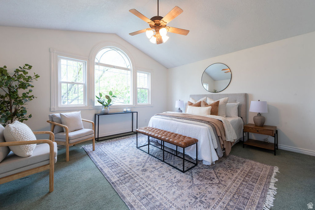 875 East 1300th Street North Mapleton, UT 84664 - Photo 27 of 65 Bedroom featuring carpet floors and a ceiling fan