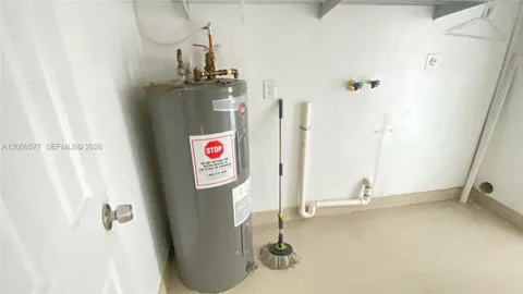 a close view of water heater room
