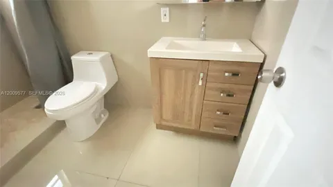 a bathroom with a window