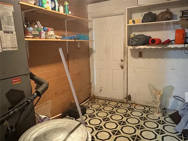 a room with storage and utility