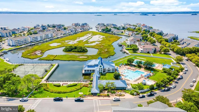 an aerial view of house with a swimming pool