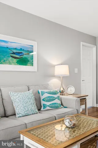 a living room with a couch and a coffee table