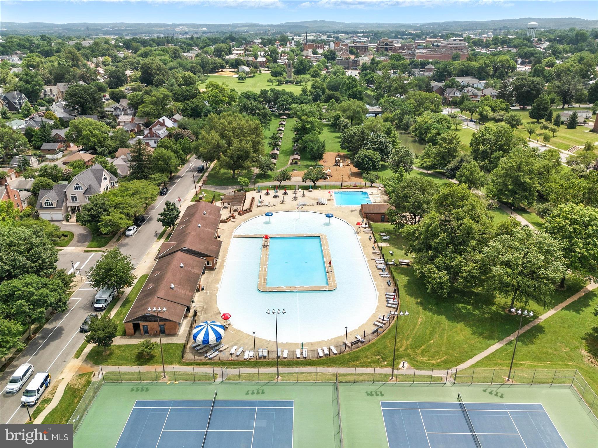 205 East 4th Street Frederick, MD 21701 - Photo 33 of 38 an aerial view of a residential houses with outdoor space and parking