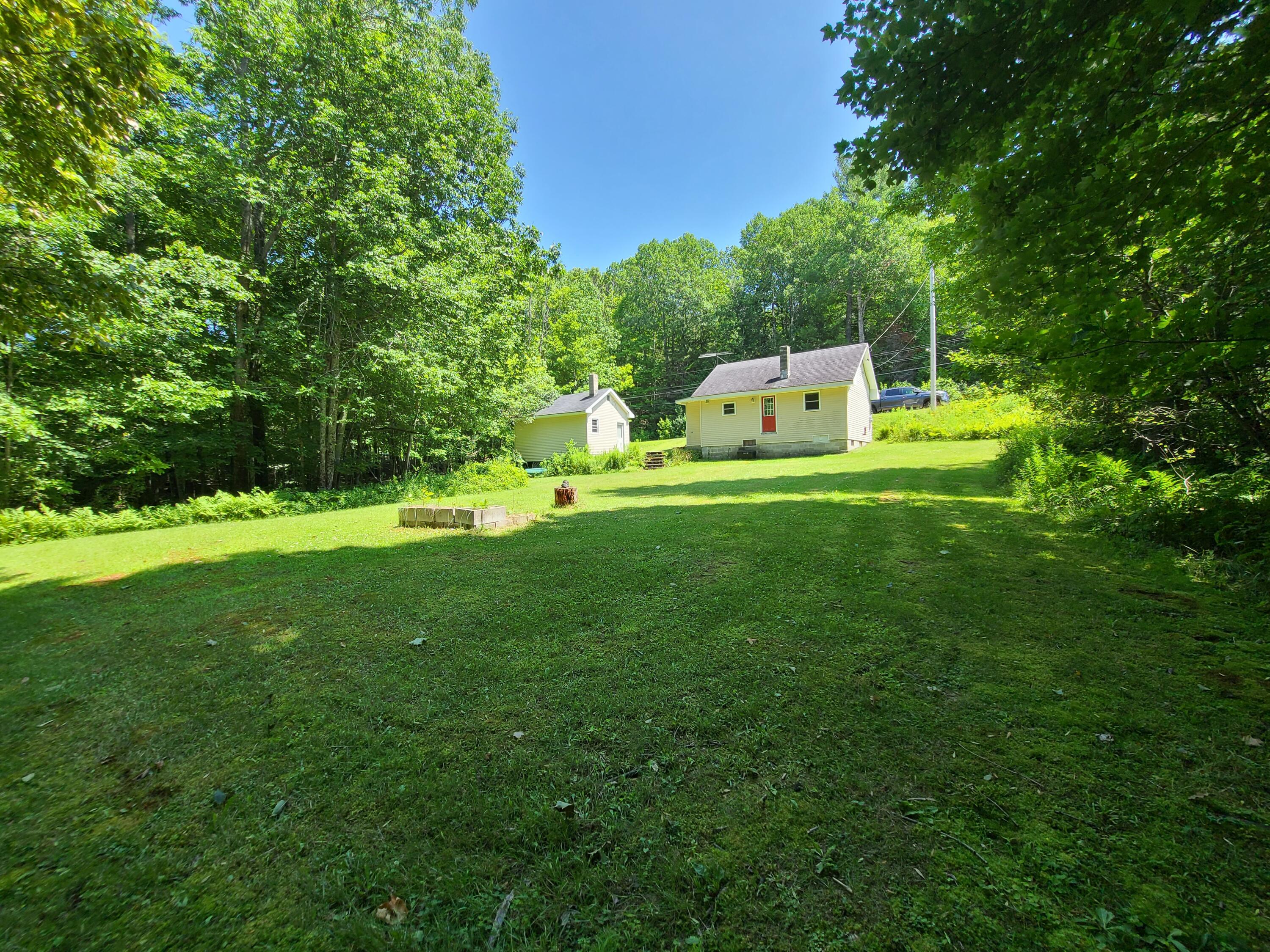 Backyard view of house