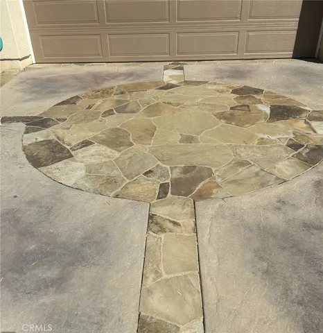 a view of a park with large trees