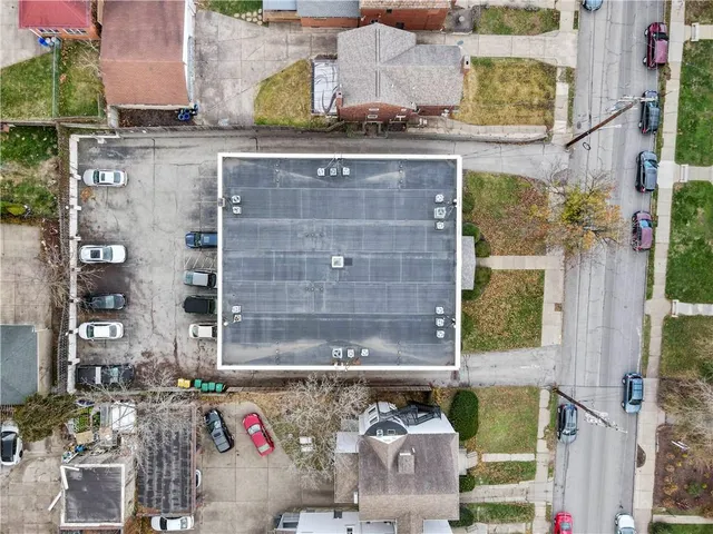 an aerial view of a city