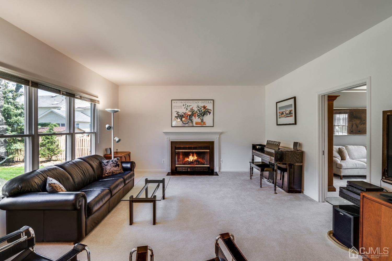 9 Dickinson Road Kendall Park, NJ 08824 - Photo 7 of 34 a living room with furniture and a fireplace