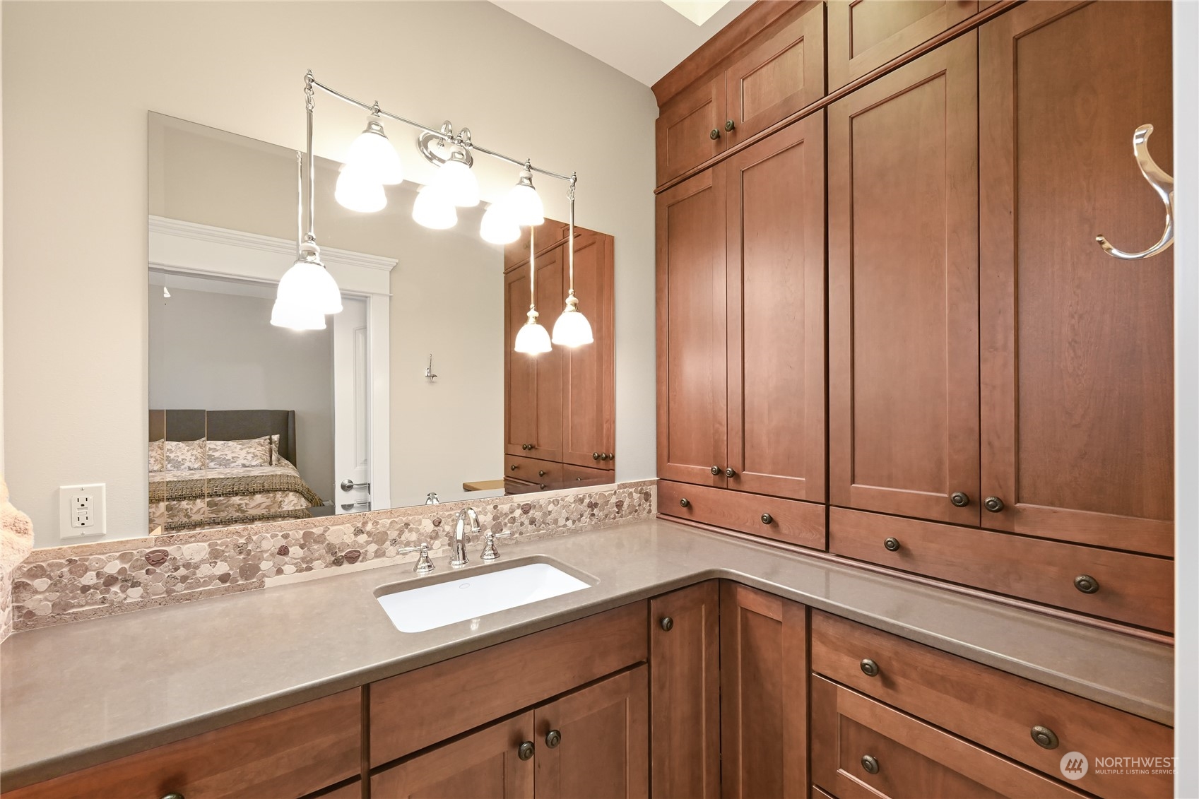 2015 Eldridge Avenue Bellingham, WA 98225 - Photo 32 of 40 a bathroom with a sink and a mirror
