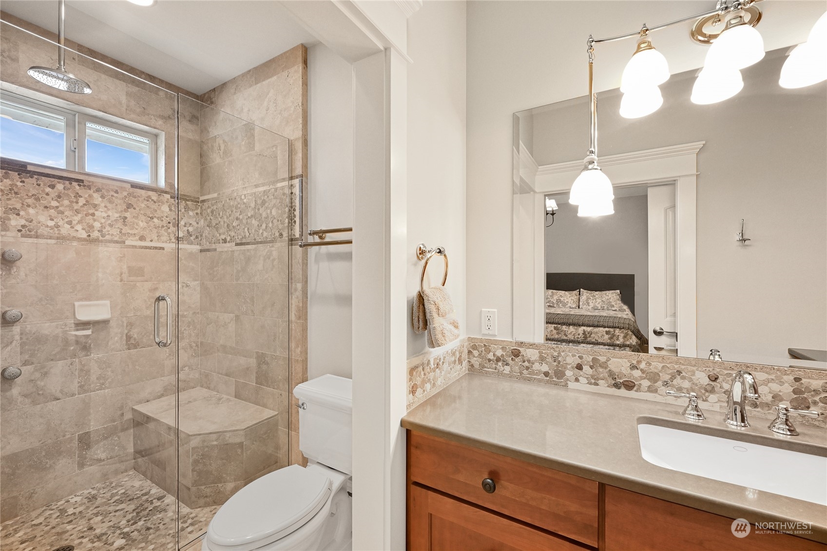 2015 Eldridge Avenue Bellingham, WA 98225 - Photo 33 of 40 a bathroom with a sink a toilet and shower