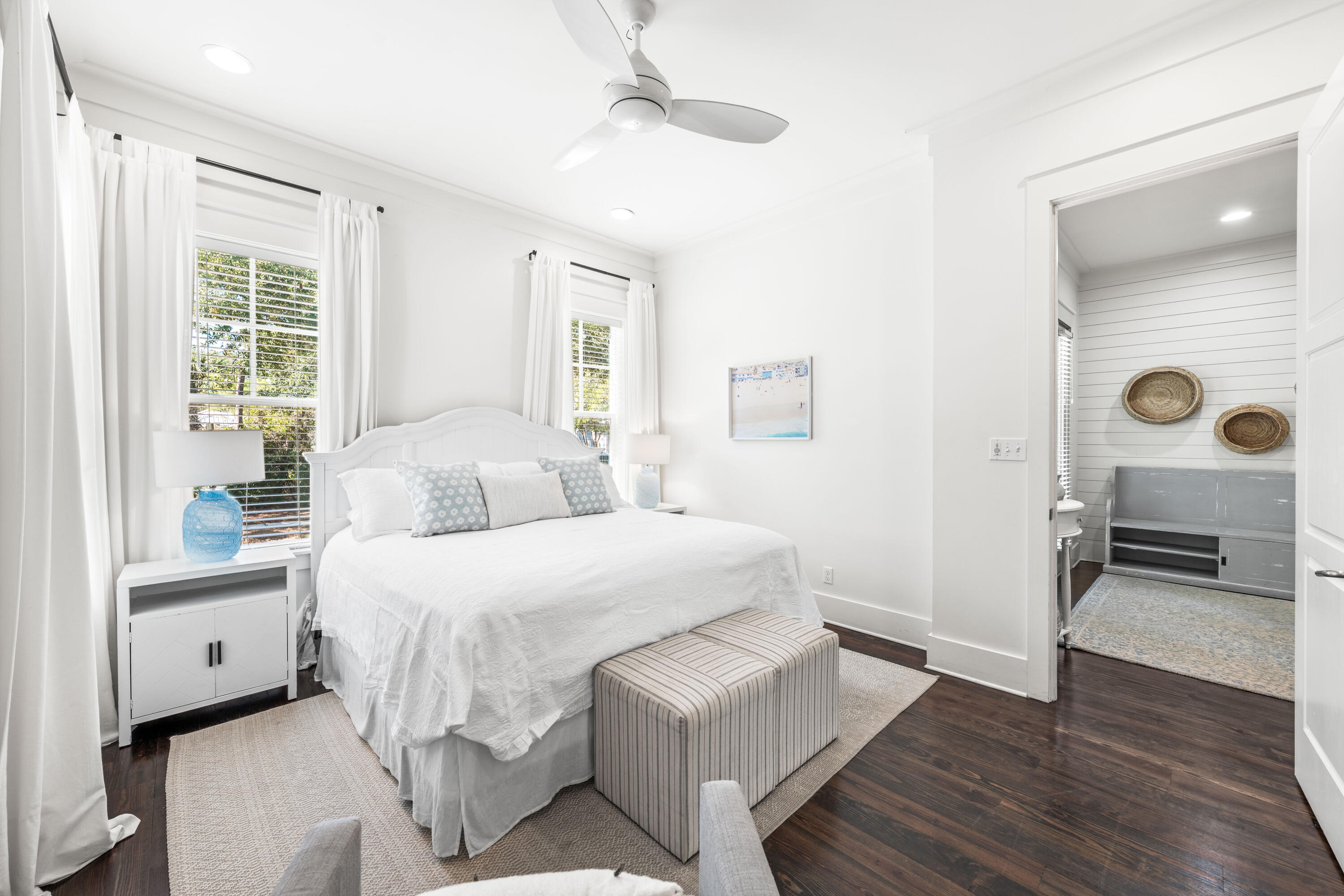 8 Hiker Street Santa Rosa Beach, FL 32459 - Photo 17 of 41 a bedroom with a bed and a chandelier