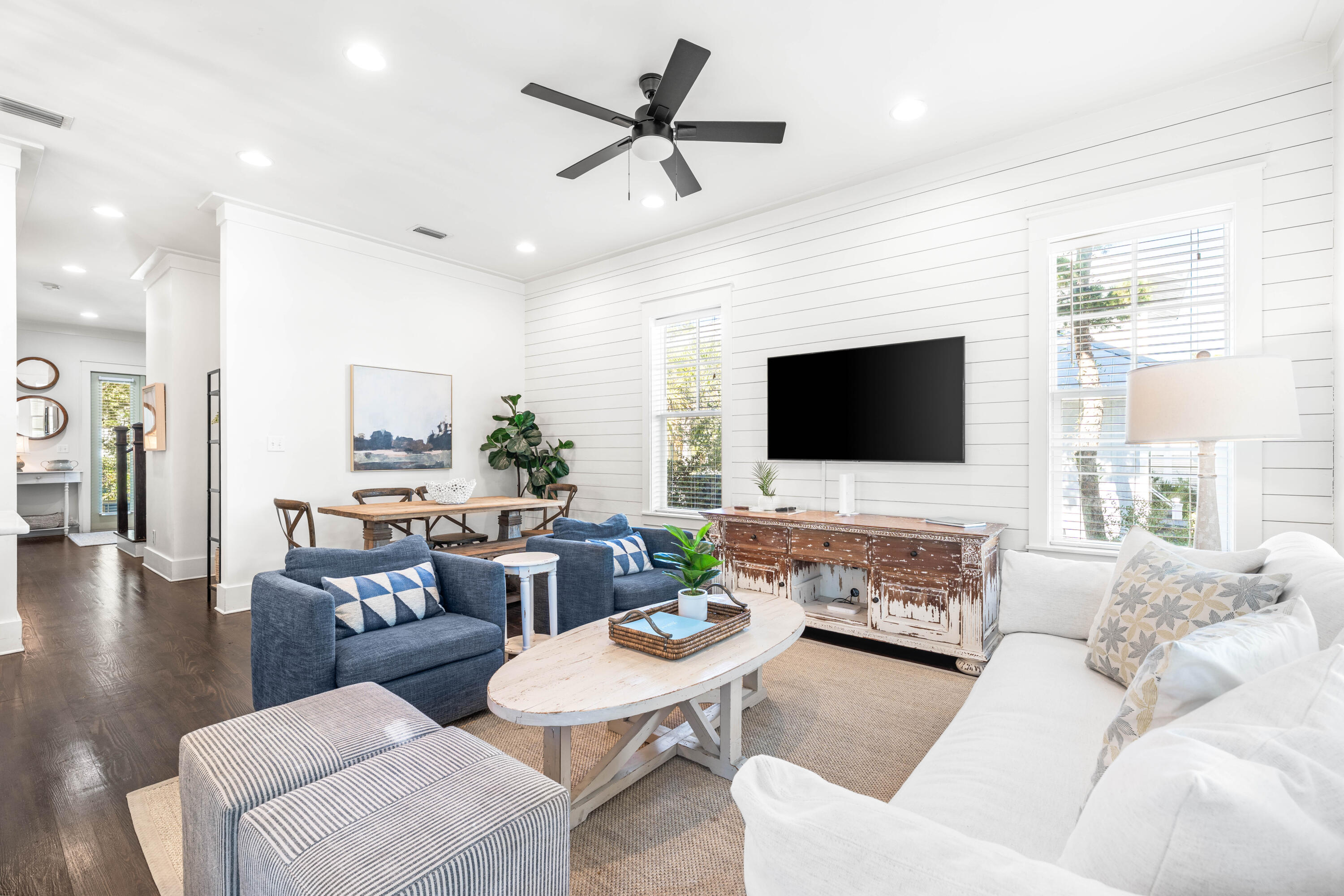8 Hiker Street Santa Rosa Beach, FL 32459 - Photo 9 of 41 a living room with furniture fireplace and a flat screen tv