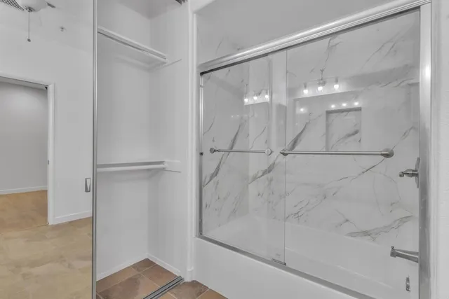 a bathroom with a shower