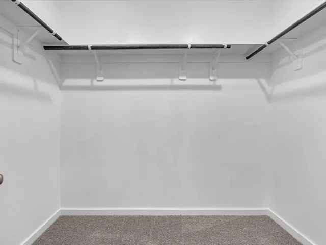 a view of a room with racks on the wall