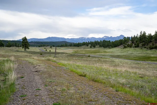 a view of an outdoor space and mountain view