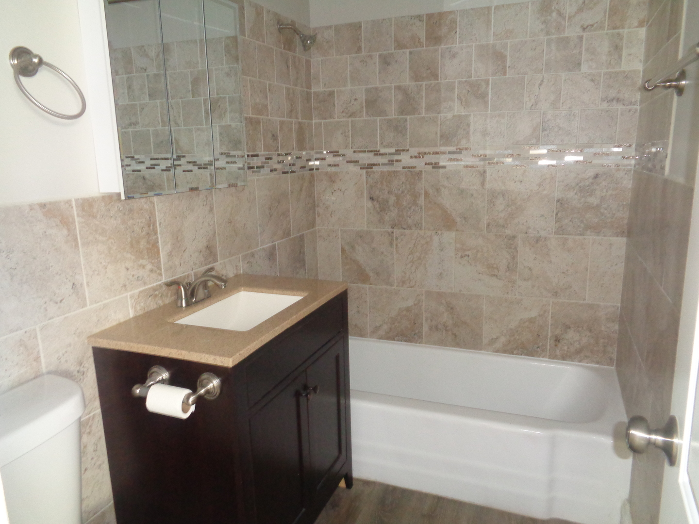 1340 North Main Street, Unit E1 Wheaton, IL 60187 - Photo 5 of 8 a bathroom with a sink and a bathtub