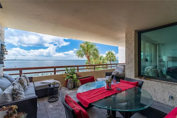 a outdoor space with furniture