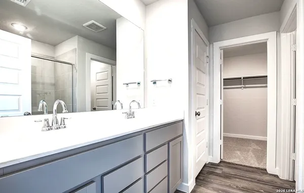 a bathroom with a shower