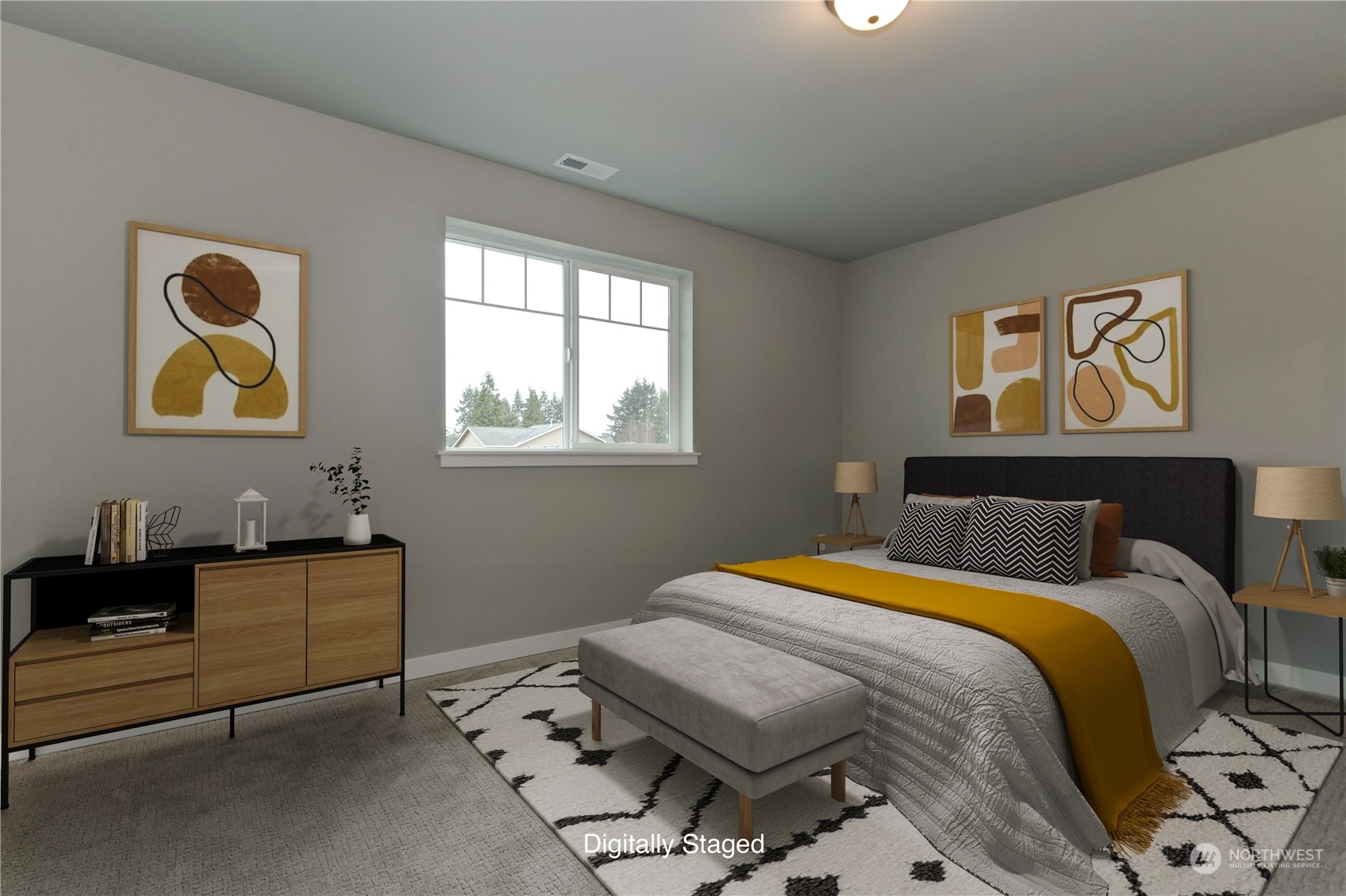 3284 Prill Road Centralia, WA 98531 - Photo 12 of 18 a bedroom with a bed and painting on the wall