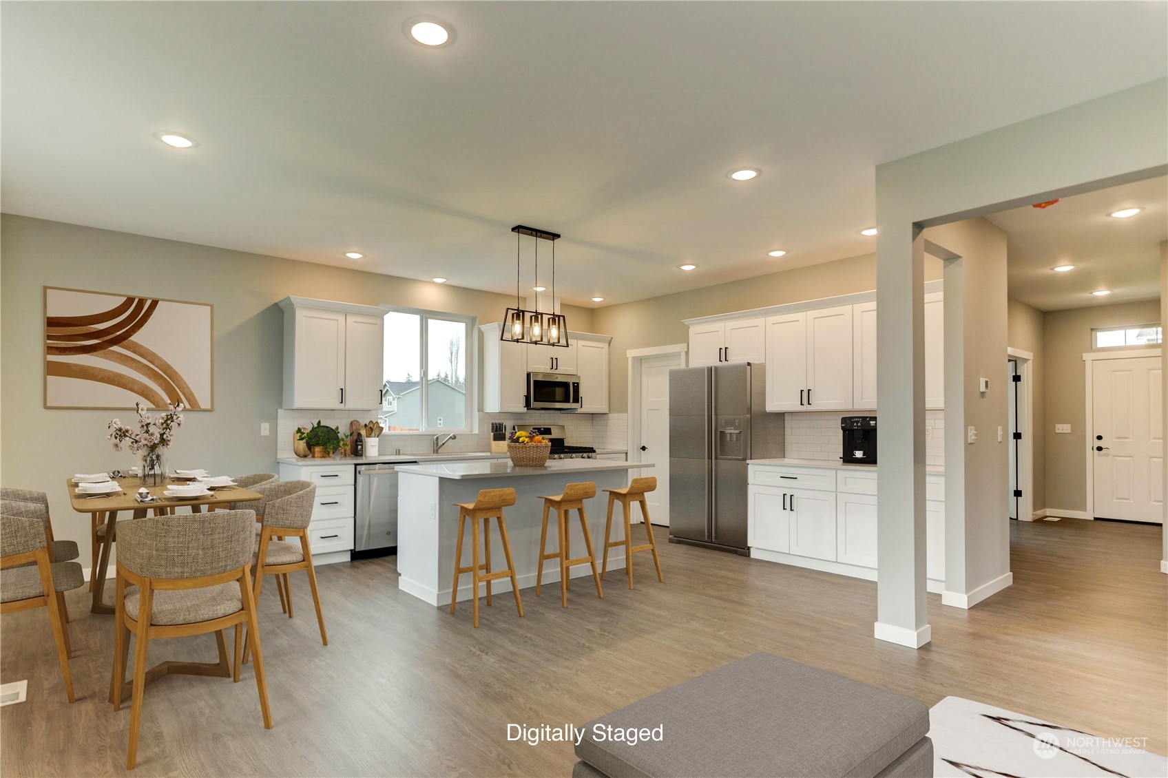 3284 Prill Road Centralia, WA 98531 - Photo 3 of 18 a kitchen with white cabinets and refrigerator
