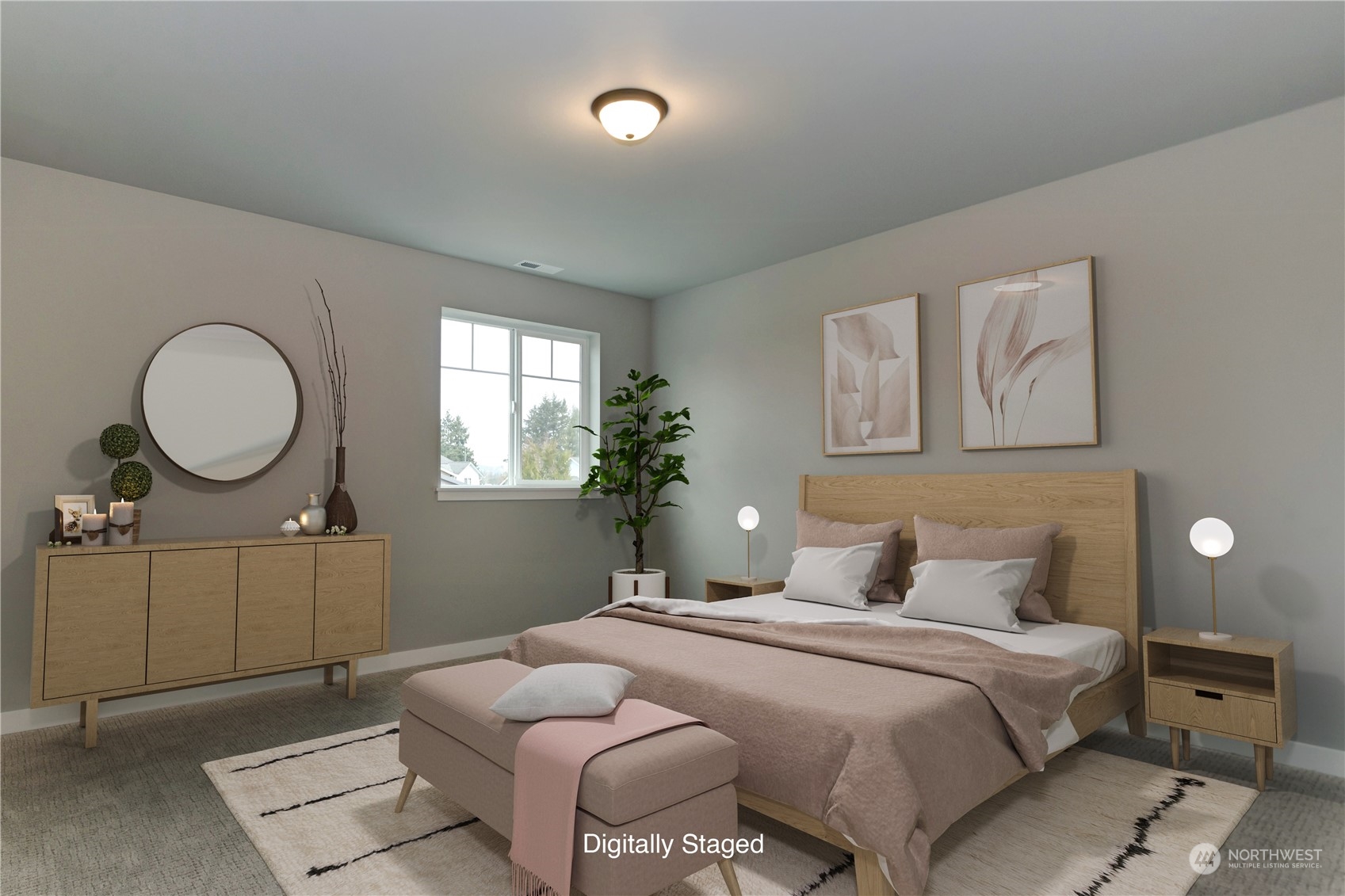 3284 Prill Road Centralia, WA 98531 - Photo 10 of 18 a bedroom with a bed and wooden floor